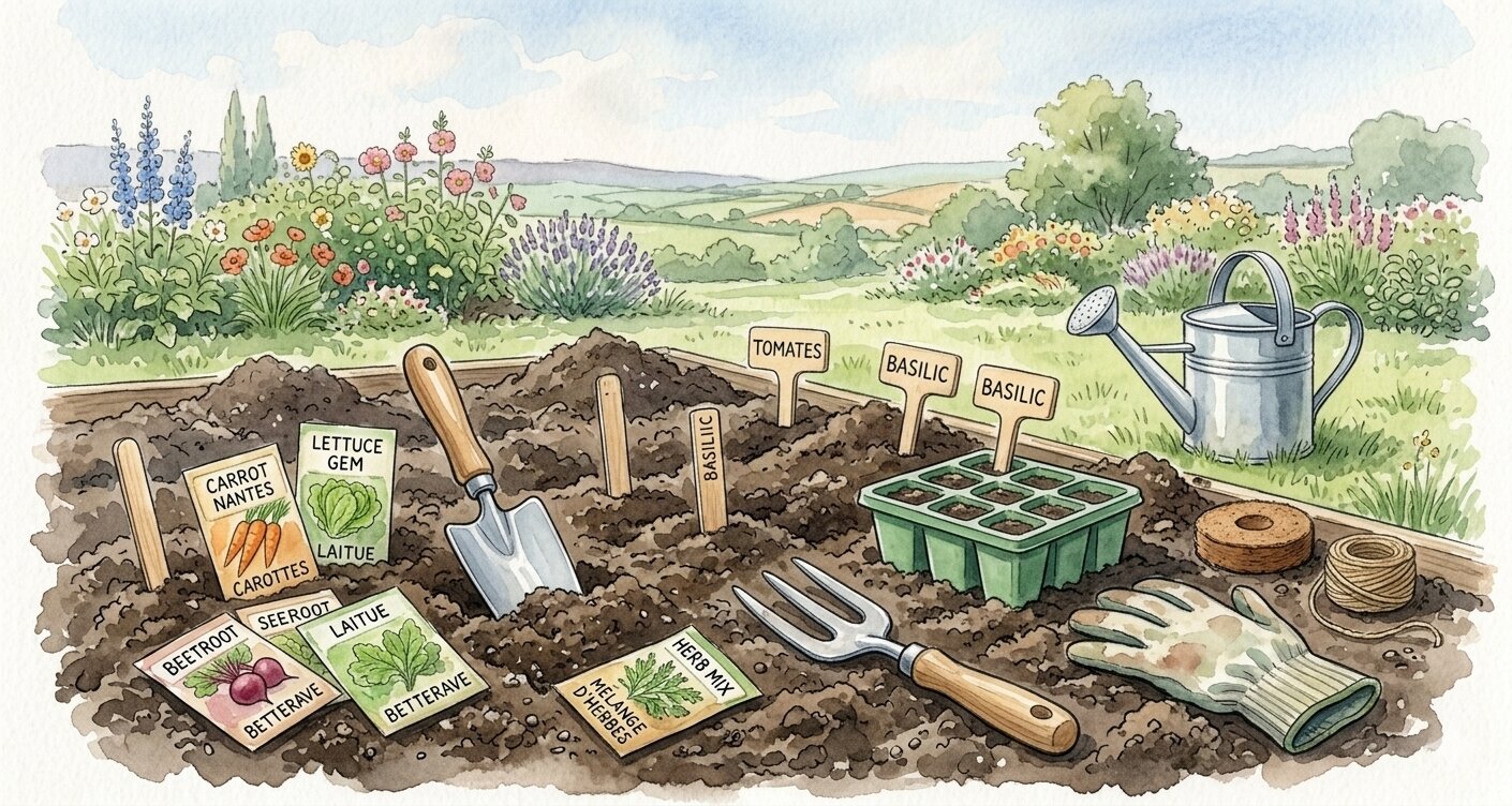 Guide complet Potager Débutant en 2026 : Le Guide pour des Récoltes Faciles (Même sans Main Verte)